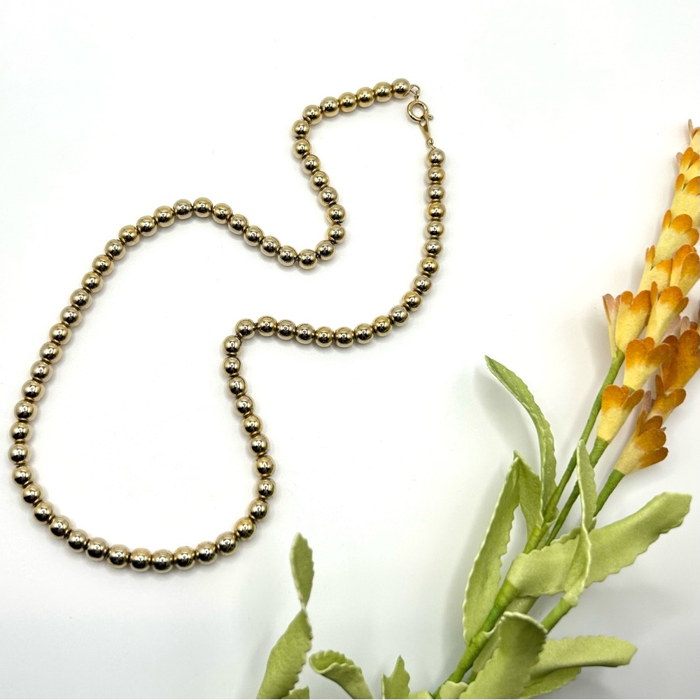 Vintage Gold-tone Beaded Necklace